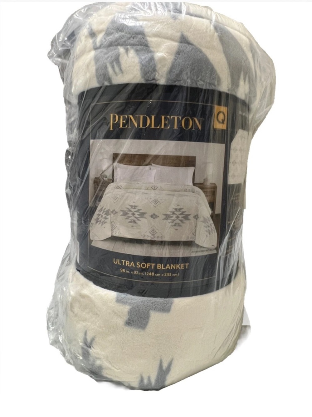 *NEW*Pendleton Ultra Soft Plush Blanket- Birch Tree - Color Ivory Queen Size